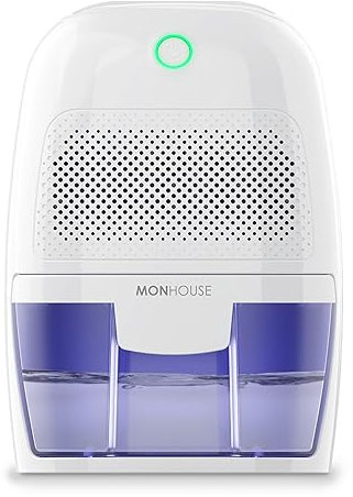 MONHOUSE Deumidificatore Da 600ml Assorbiumidita Portatile, Compatto E Silenzioso - Mini Deumidificatore D'aria per Casa, Camera Da Letto, Auto, Ufficio, Garage, Roulotte E Cantina - Rimuove Muffa