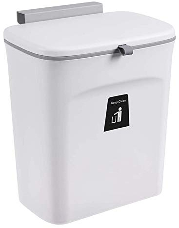 Orton Poubelle à compost de cuisine pour comptoir ou sous évier, petite poubelle à suspendre avec couvercle, seau à compost d'intérieur montable (C)