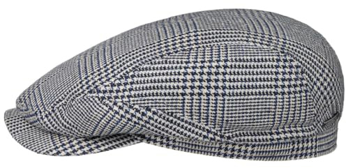 Stetson Hardwick Houndstooth Flatcap Schiebermütze Klassisch Elegant Seidenmix Made in Germany Herren Frühjahr Sommer