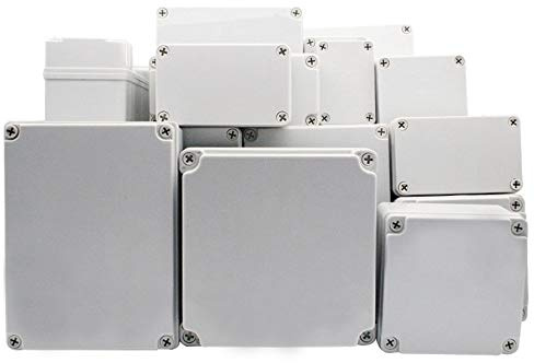 Project Box, ABS Plastic Cover IP67 Electronic Junction Box Waterproof Enclosure Instrument Case 125 x 125 x 100mm, Pack of 1 Shockproof Cable Connectors Protector Indoor Outdoor(‌Light Grey）