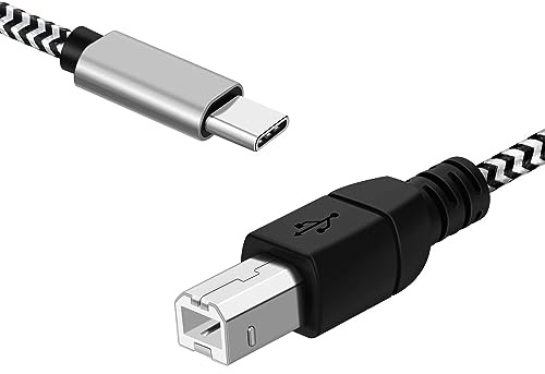 TNP - Cable USB C a USB B de alta velocidad, 2 metros, cable de impresora de alta velocidad, MIDI a USB C, duradero, universal, compatible con USB tipo B 2.0 a USB tipo C