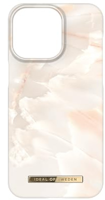 IDEAL OF SWEDEN Bedruckte Handyhülle, niedliches buntes Muster, schützende Abdeckung aus Hartplastik mit Mikrofaserfutter für das iPhone. Kompatibel mit iPhone 15 Pro Max (Rose Pearl Marble)