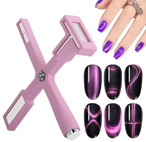 Vnjaoi Cat Eye Magnet Nagel Nageldesign Zubehör 5 in 1 Cateye Uv Gel (Rosa)