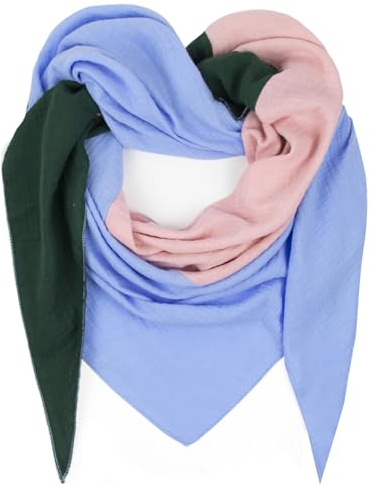 Gloop Damen XXL Strick Dreieck Schal Halstuch Baumwolle Dreieckstuch Musselin Schal ohne Kratze an Haut Made in Italy