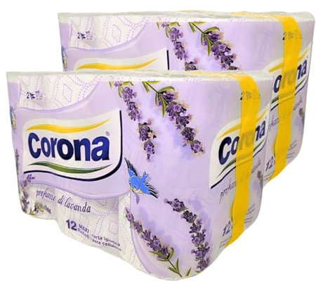 Carta Igienica 24 Rotoli, doppio velo in Pura cellulosa - Profumata alla Lavanda - Pura Cellulosa, Morbidezza Superiore e Aroma Rilassante