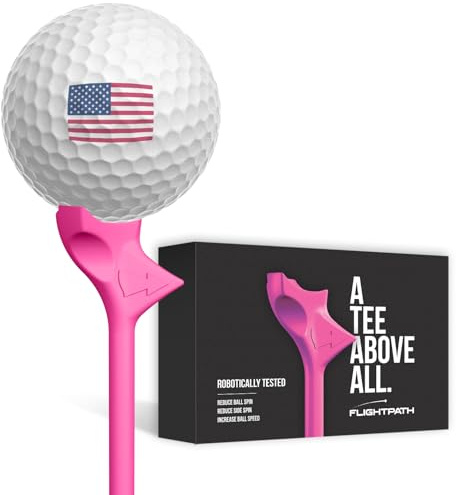 FLIGHTPATH Premium Golf Tees - Durable Plastic Golf Tees Designed to Enhance Golf Shot Distance & Precision - Robotically Tested to Reduce Ball Spin - USGA Approved Golf Equipment