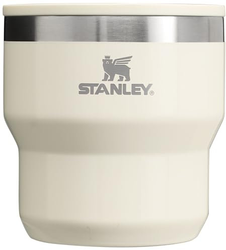 STANLEY Stay-Hot Stacking Camp Cup 10 oz | Press In Drink Through Lid | Cup for Coffee, Tea and Drinks | Insulated Stainless Steel Coffee Mug | BPA-Free | Cream Gloss