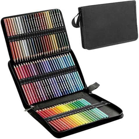 72 Trous Trousse à Crayons de Couleurs Sac à Crayons de Dessin Grande Capacité Pochette à Crayons de Couleur Professionnel en Nylon Trousse de Transport Étanche pour Adultes Etudiants Artistes 14 Ans+