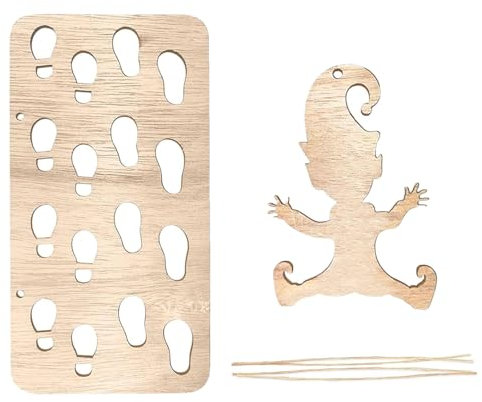 Ajuanbazha Wichtel Zubehör Weihnachten, Wichtel Fußabdrücke Schablone, Fußabdrücke Wichtelhaus Weihnachten Schablone, Holz Fußabdruck Schablonen (2Pcs)