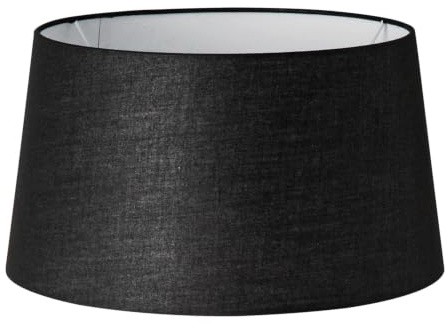 Home Sweet Home Lampenschirm für Tischlampe und Stehlampe | Lampenschirm Schwarz | 35/30/19 cm | für E27-Fassung |