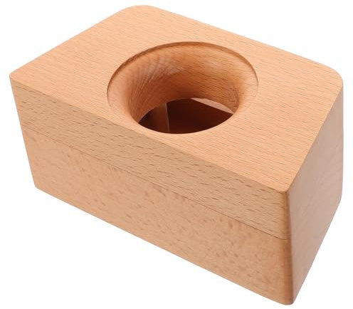 jojofuny Amplificador De Teléfono De Madera Soporte para Celular Acústico Trapezoidal para Escritorio Oficina Hecho a Mano Base De Madera Natural
