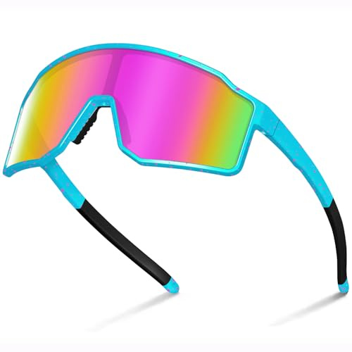 SPOSUNE Lunettes de Cyclisme Polarisées UV400 Pour Hommes et Femmes | Coupe-Vent, Anti-Buée, Protection UV, Conception Ergonomique Ajustable, Structure Ultra Légère et Confortable