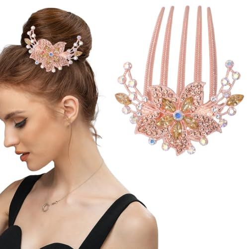 XENQITO 1 Pieza Accesorios Nupciales, Peine para el Cabello Nupcial, Horquilla De Flor De Perla, Nupcial Decorativo Diadema Fiesta de Bodas Pelo de Noche, Simple y Generoso para Boda Fiesta Velada