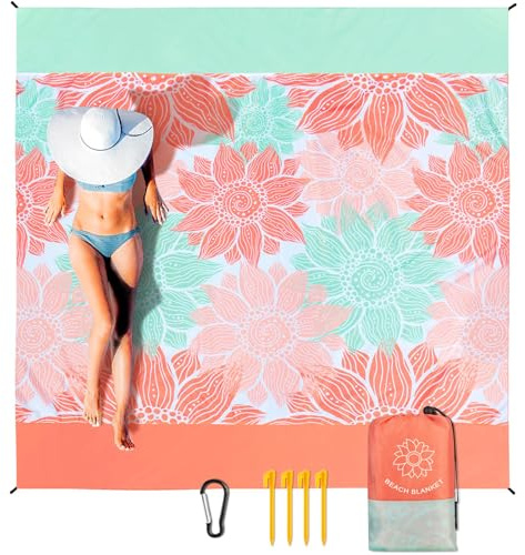 CharmBurst Plaid de Pique-Nique, Couverture de Plage, Couverture de Camping, Doux, Confortable, Anti-Sable, imperméable, Tapis extérieur, Tapis de Plage, jeté de Plage, Extra Large, 180 x 220 cm