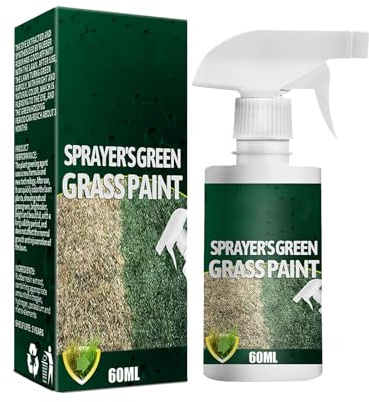 Grün Spray für Rasenflächen,Grüne Grasfarbe Für Rasen,Fast Green Spray Gras-Und Rasenfarbe,Verbessertes Grünes Gras-Rasenspray,60ML