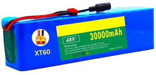 Batteria Al Litio per Bicicletta Elettrica 48V 30Ah 13S3P Bicicletta Elettrica Agli Ioni Di Litio Batteria per 50W-500W Motore Elettrico Bicicletta Scooter con Caricabatterie XT60 plug,48V 30Ah