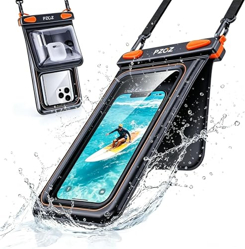 PZOZ Waterproof Phone Pouch Double-Layer Dry Bags Water Proof Phone Case | Swimming, Underwater, Holiday Travel Accessories, iPhone Samsung Compatible，IPX8