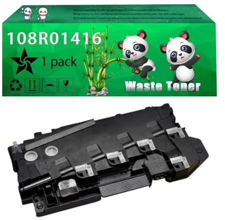 Replacement 108R01416 Waste Toner Container Compatible for Xerox WorkCentre 6515 6515DN 6515DNI 6515DNW 6515N 6515NW Printers, Up to 30000 Pages, Vivid Colors, Contains Chip (1 Pack Black)