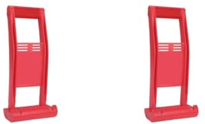 Lot de 2 supports de panneaux de bois contreplaqué avec poignée pour cloison sèche Rouge 16,5 x 36,5 cm