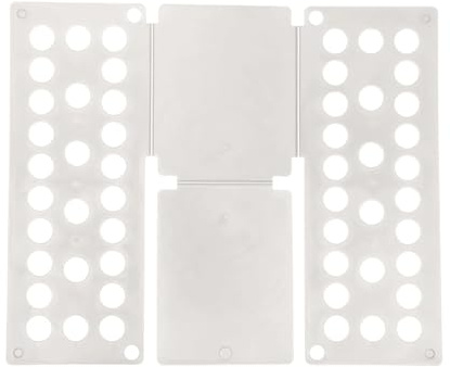 Planche à plier les vêtements, plieuse en plastique détachable, de t-shirts, gain temps for la lessive Pour Vêtements(White)