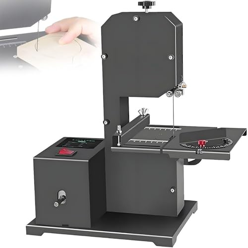 Ymnogjie Band Saws for Small Workshops,70mm Cutting Height,Curves + Straight Cuts, Tilting Metal Table (0-45°),Coping Saw,Mitre Saw,Multifunctional Electric Table Saw for Detailed Woodwork