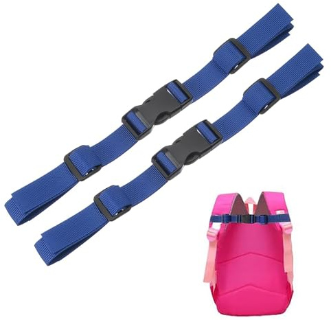 Ousuwo 2 Stück Verstellbarer Brustgurt, Nylon Rucksackgurt mit Schnellverschluss-Schnalle & Anti-Rutsch-Design für Schule, Reisen & Wandern