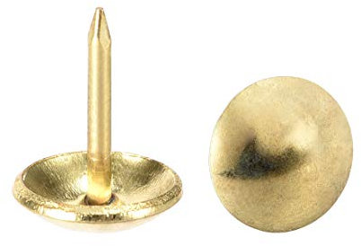 sourcing map Clou Tapissier Clou Ameublement Clou Meuble Punaise Pointe Tapissier Tapis Décoration 10mm Diamètre 11mm Hauteur Rond Pouce Doré pour Sofa Dosserets 80 Pcs