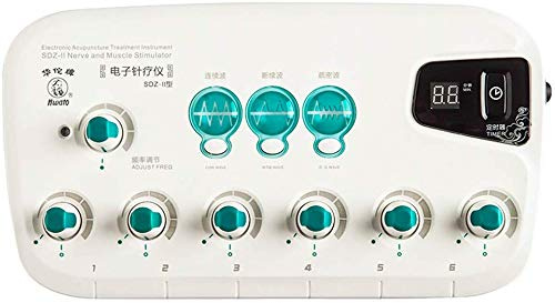 DDDXF Dispositivo De Estimulación Eléctrica 6 Canales Profesional Tens EMS Dispositivo De Estimulación Muscular Equipo De Terapia De Acupuntura Meridiano Cuerpo Entero Estimulación Relajante Disposi