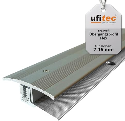ufitec profilsystem för parkett- och laminatgolv – för beläggningshöjder på 7-16 mm – finns i många färger (flexövergång 100 cm lång | 35 mm bred, brons ljus)