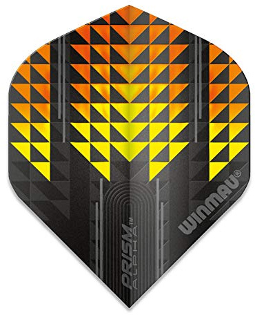 WINMAU Prism Alpha Schwarz und Orange Extra Dicke Flights - 1 Satz pro Packung (Insgesamt 3 Flüge)