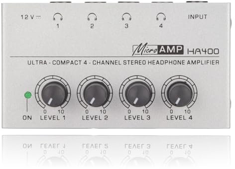 Amplificador de Auriculares Estéreo 4 Canales, HiFi Portátil para Audio de altacalidad