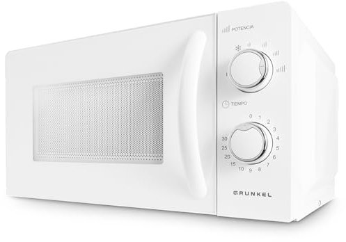 Grunkel - Microondas con Capacidad de 20 litros - Potencia: 700W MW-20MI con 5 niveles - temporizador de 60 minutos - color Blanco - Peso: 6kg - Sin Grill