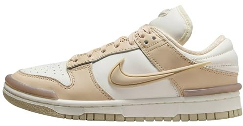 Nike Dunk Low Twist DZ2794-102 Chaussures pour Femme Beige Blanc Rose (Sail/Pink Oxford/Voile/Sanddrift) Taille 36 35.5 EU, Voile Oxford Rose dérive, 35.5 EU