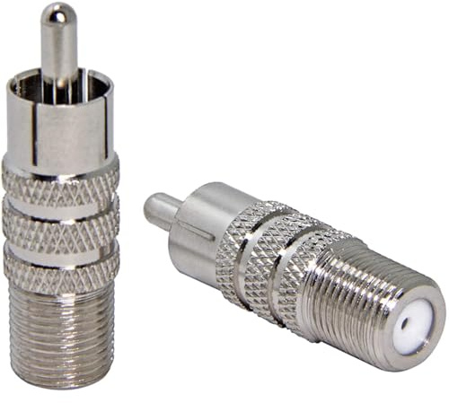 Greluma 2 Stück Adapter Typ F Buchse Auf Cinch Stecker, F Stecker Auf Cinch Buchse Für Audio Video Koaxialkabel