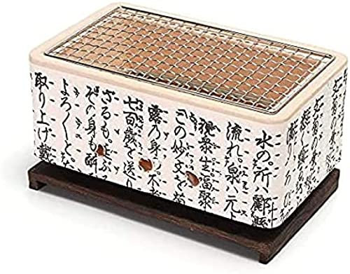 Hibachi Giapponese in Ceramica 4 in 1, griglia per Barbecue da Tavolo, fornello per Barbecue Portatile a Carbone Yakitori per griglia da Campeggio all'aperto