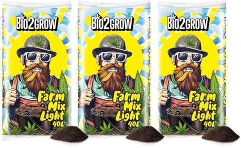 Bio2Grow Farm Mix Light 120 liter 3 säckar – inomhus och utomhus blomjord för växter, lätt blandning
