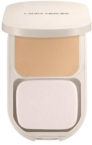 Laura Mercier Real Flawless Feather Matte Powder Foundation - Leichte bis mittlere Deckkraft, 16 Std. farbechter Halt, Feuchtigkeit & Glanzkontrolle, schwereloser Kompaktpuder, mit Hyaluronsäure
