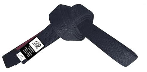 REEVO BJJ Belts - Premium Cotton, IBJJF Compliant, Brazilian Jiu Jitsu Belts (Black, A2)