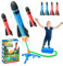 Rocket Launcher for Kids – 4PCS Foam Rocket Toy Playset, Fun Stomp Rocket Outdoor Toy for Boys & Girls, Easy-to-Assemble Rocket Toy Launcher, Exciting Garden & Park Activity, Gift for Children