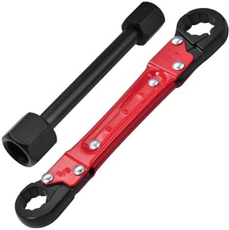 LEONTOOL Plumbing Tools Kit de clé d’arrêt d’angle, clé à tube à double extrémité, clés d’angle pour nouvelle butée d’angle de compression et anneau de compression