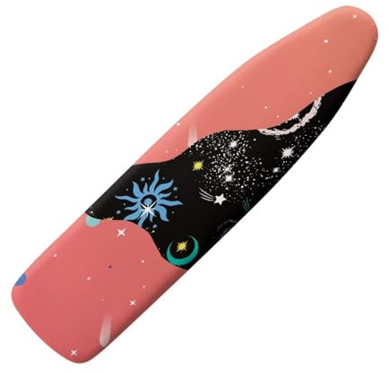 Ironing Board Covers 125 x 45 Elasticated Orange Black with Padding, Easy Fit and Resists Scorching,Bungee Elasticated Ironing Board Covers Large, Easy Placement