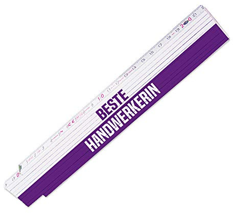 Zollstock mit Motiv - Beste Handwerkerin - für Frauen | Metermaß | Glieder-Maßstab mit Namen bedruckt | Viele Namen zur Auswahl