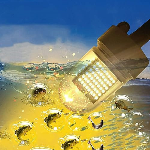 Hanchen Tauchlampe LED Fischattraktor Licht Angellampe Nachtfischfinder Wasserdicht Unterwasser 12 VDC (9-14 V), 15 W, grün