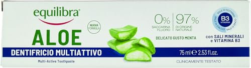 equilibra Igiene Dentale Aloe Dentifricio Multiattivo, Dentifricio Aloe Vera In Gel Delicato Dal Gusto Fresco, Aiuta A Proteggere Da Carie, Tartaro E Disturbi Gengivali, 75 ml, Confezione da 1