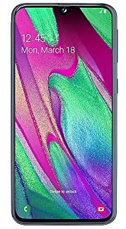 SAMSUNG Galaxy A40 - Smartphone Portable débloqué 4G (Ecran: 5, 9 Pouces - 64 Go - Double Nano-SIM - Android) - Noir - Version Française