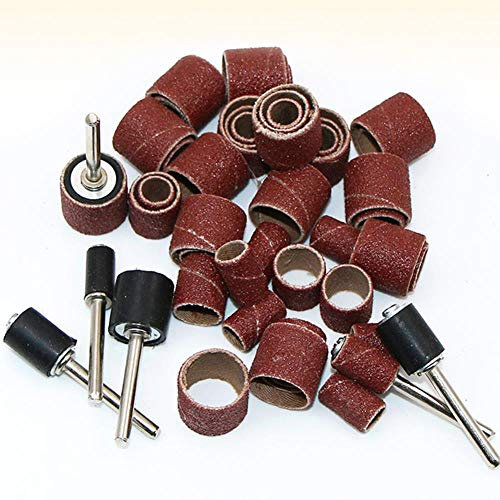 51pcs Mixed Grinding Emery Cloth Practical Brown Accessories Polishing Mandrels Reusable Sanding Drum Set Rotary Tools