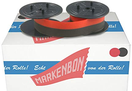 Farbbandspulen passend für Schultes FD 12 [schwarz/rot] von markenbon - Farbband 051 S + U - Canon Gruppe 51 (1 Karton mit 5 Stück)