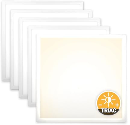 Xtend EcoLight 5x LED Panel 62x62 dimmbar Neutralweiß 4000K 40W 3400lm ultraslim Rasterleuchte Triac Deckenleuchte flimmerfrei Netzteil PLe2.2