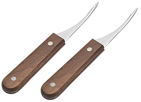 Wenplus Shrimp Deveiner Tool 2 Pack Stainless Steel Shrimp Shell Knife Shrimp Peeler Deveiner Prawn Shell Peeler with Wooden Handle