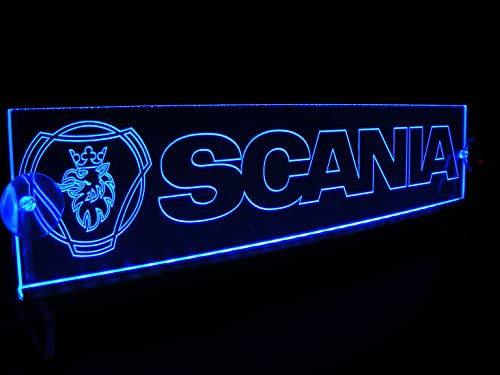 Plaque de camion lumineuse adaptée au pare-brise, intérieur de votre cabine, couleur bleue, convient à tous les modèles SCANIA
